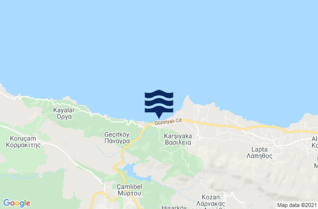 Carte des horaires des marées pour Kampylí, Cyprus