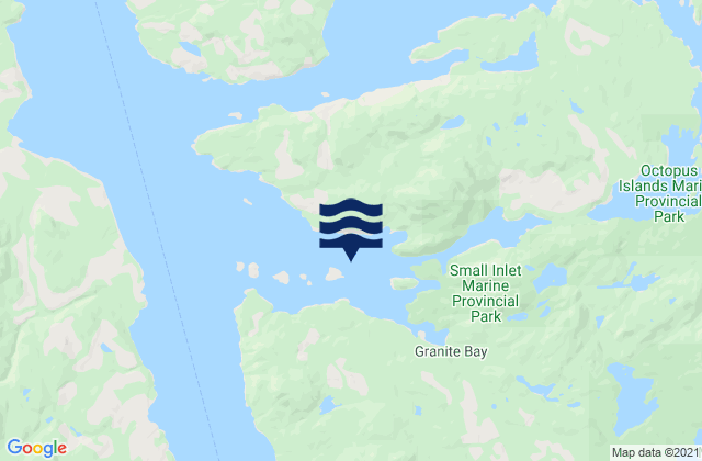 Carte des horaires des marées pour Kanish Bay, Canada