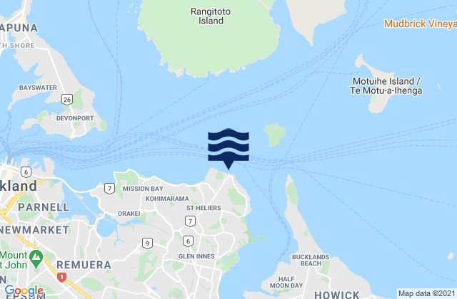 Carte des horaires des marées pour Karaka Bay, New Zealand