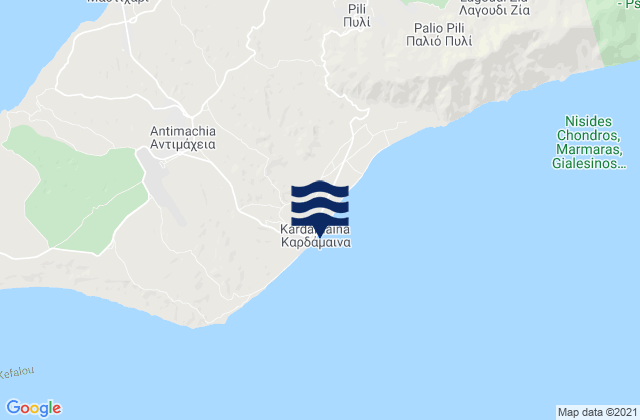 Carte des horaires des marées pour Kardámaina, Greece