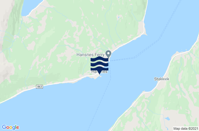 Carte des horaires des marées pour Karlsøy, Norway