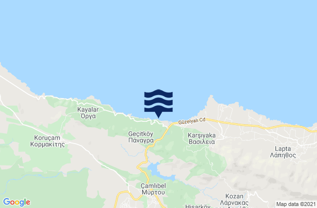 Carte des horaires des marées pour Karpáseia, Cyprus