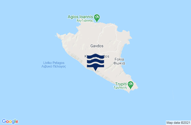 Carte des horaires des marées pour Kastrí, Greece