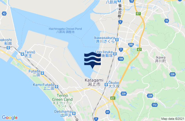 Carte des horaires des marées pour Katagami-shi, Japan