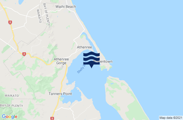 Carte des horaires des marées pour Katikati Harbour, New Zealand