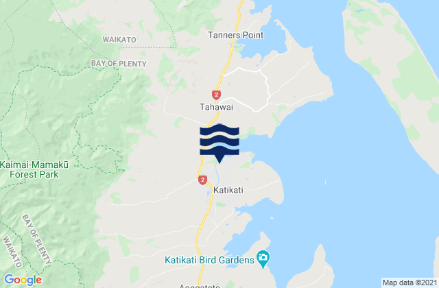 Carte des horaires des marées pour Katikati, New Zealand
