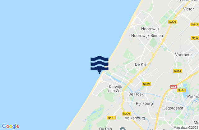 Carte des horaires des marées pour Katwijk aan Zee, Netherlands