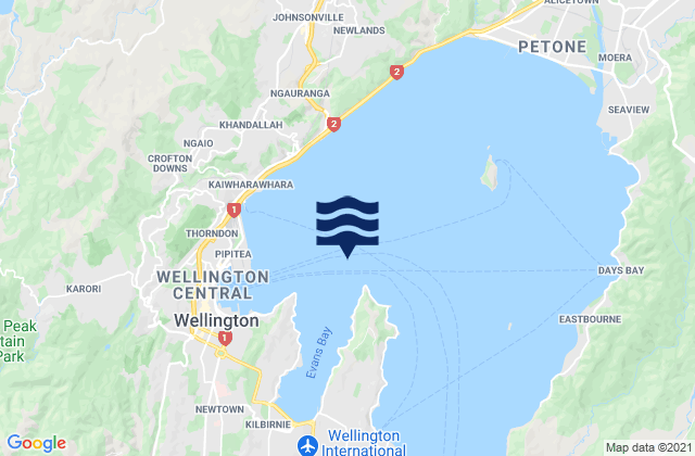 Carte des horaires des marées pour Kau Bay, New Zealand