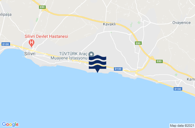Carte des horaires des marées pour Kavaklı, Turkey