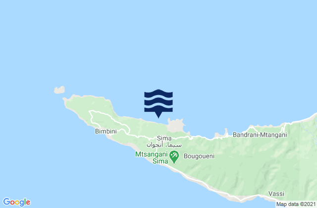 Carte des horaires des marées pour Kavani, Comoros