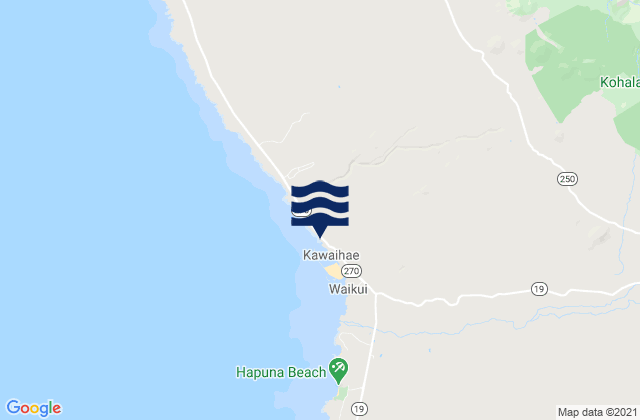 Carte des horaires des marées pour Kawaihae, United States