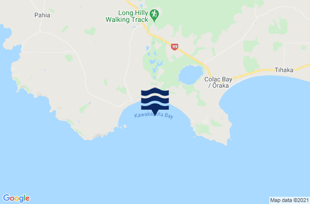 Carte des horaires des marées pour Kawakaputa Bay, New Zealand
