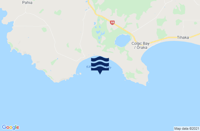 Carte des horaires des marées pour Kawakaputa Bay, New Zealand