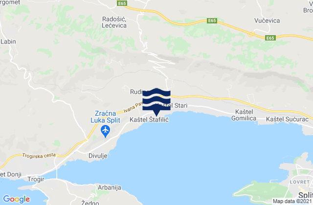 Carte des horaires des marées pour Kaštel Novi, Croatia