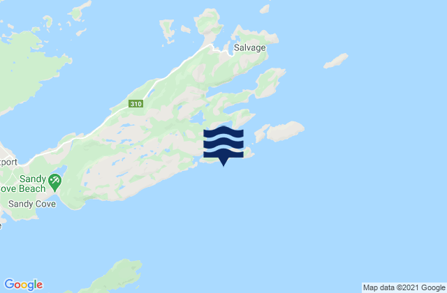 Carte des horaires des marées pour Keats Island, Canada