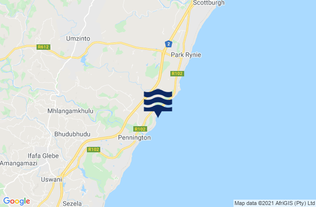 Carte des horaires des marées pour Kelso (Happy Wanderers), South Africa