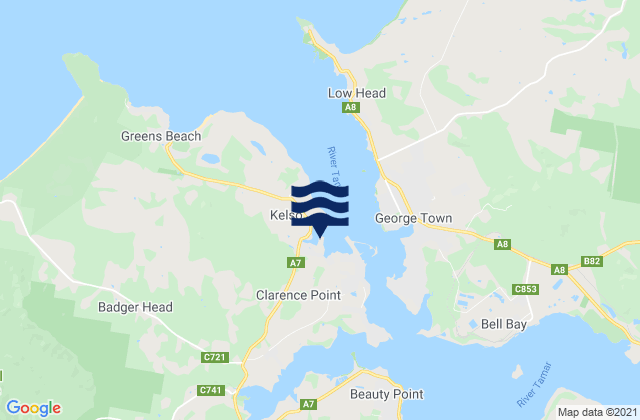 Carte des horaires des marées pour Kelso Bay, Australia