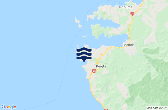 Carte des horaires des marées pour Kereta Bay, New Zealand