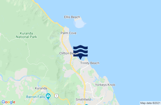 Carte des horaires des marées pour Kewarra Beach, Australia