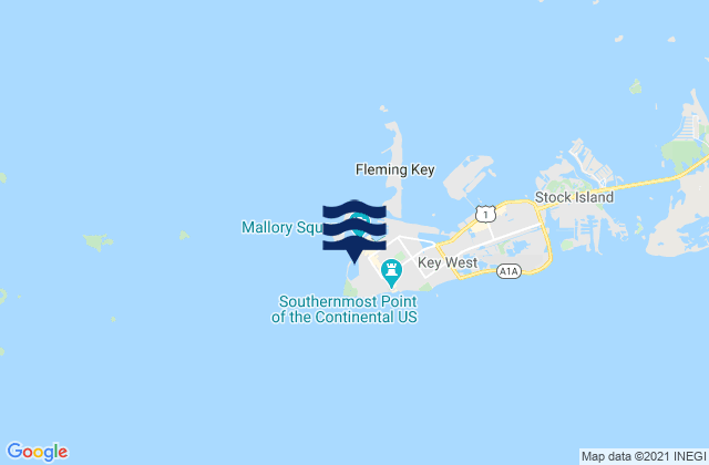 Carte des horaires des marées pour Key West (Naval Base), United States