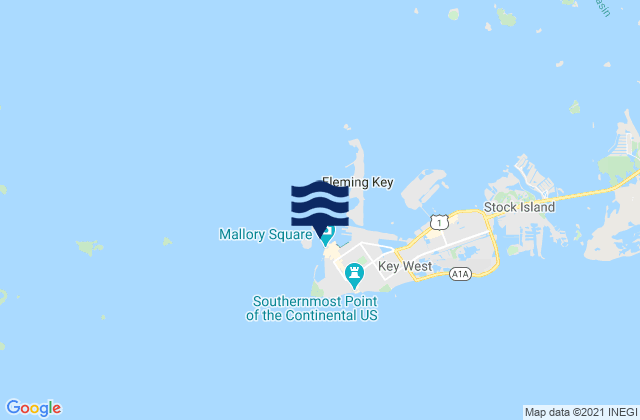 Carte des horaires des marées pour Key West Harbor Range channel, United States