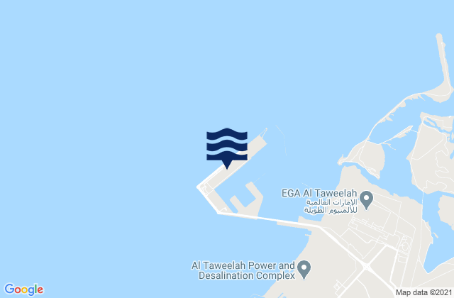 Carte des horaires des marées pour Khalifa Port, United Arab Emirates