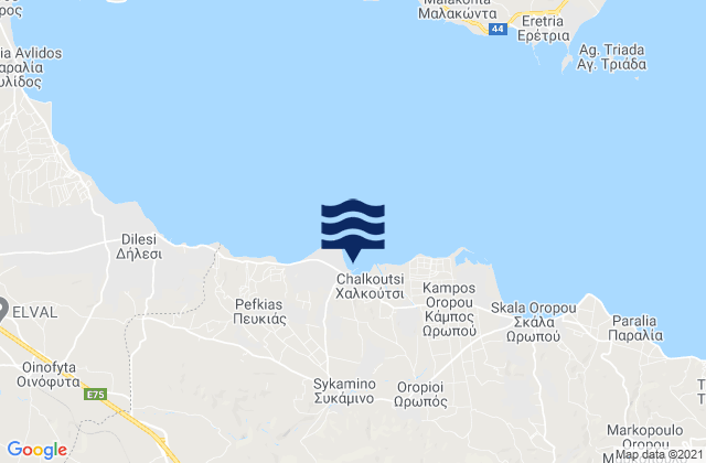 Carte des horaires des marées pour Khalkoútsion, Greece