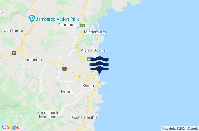 Carte des horaires des marées pour Kiama Harbour, Australia