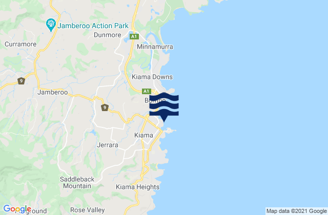 Carte des horaires des marées pour Kiama, Australia