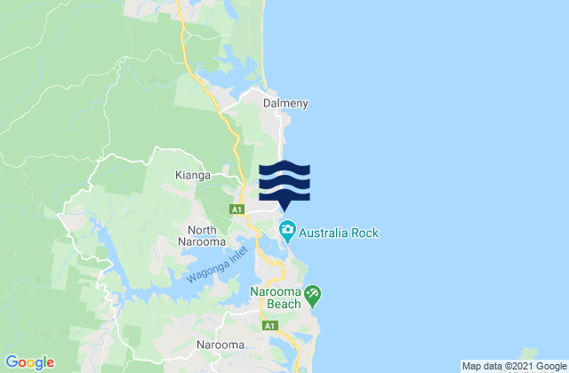 Carte des horaires des marées pour Kianga Point, Australia
