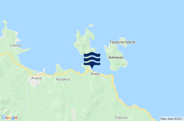 Carte des horaires des marées pour Kieta, Papua New Guinea