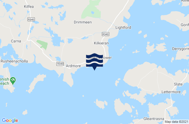 Carte des horaires des marées pour Kilkieran Bay, Ireland