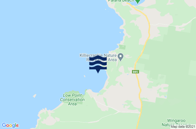 Carte des horaires des marées pour Killiecrankie Bay, Australia