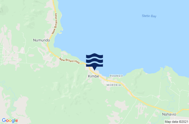Carte des horaires des marées pour Kimbe, Papua New Guinea
