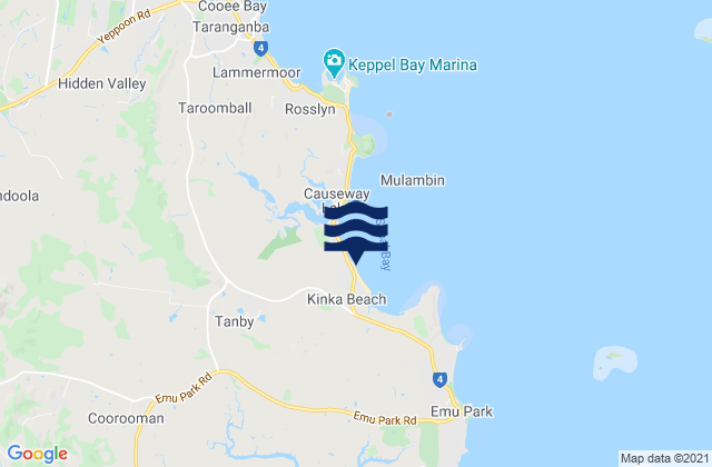 Carte des horaires des marées pour Kinka Beach, Australia