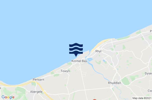 Carte des horaires des marées pour Kinmel Bay Beach, United Kingdom