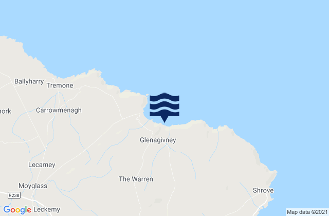 Carte des horaires des marées pour Kinnagoe Bay, Ireland