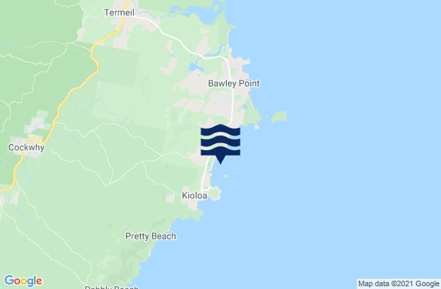 Carte des horaires des marées pour Kioloa Beach, Australia