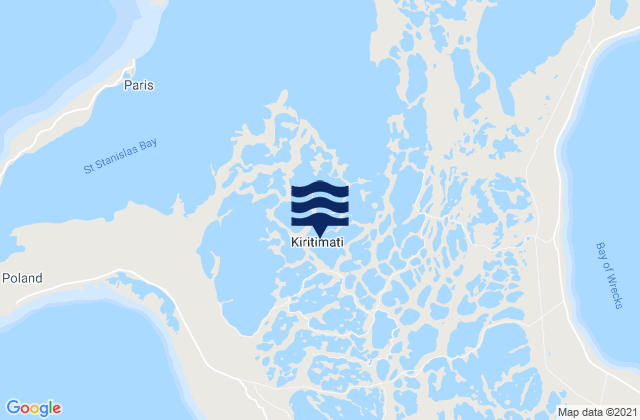 Carte des horaires des marées pour Kiritiamati (Christmas) Island, Line Islands (2), Kiribati