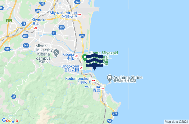 Carte des horaires des marées pour Kisakihama, Japan