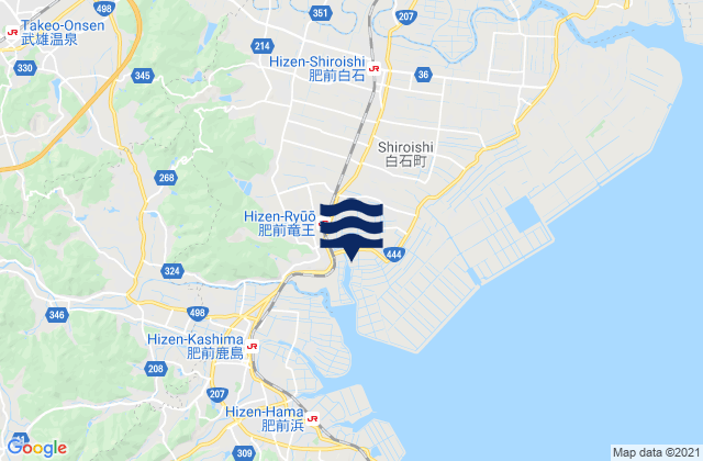 Carte des horaires des marées pour Kishima-gun, Japan