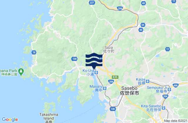 Carte des horaires des marées pour Kitamatsuura-gun, Japan