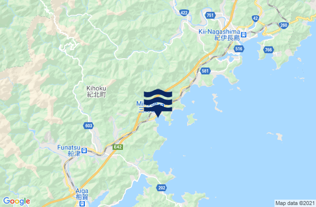 Carte des horaires des marées pour Kitamuro-gun, Japan