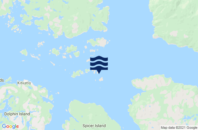 Carte des horaires des marées pour Kitkatla Islands, Canada