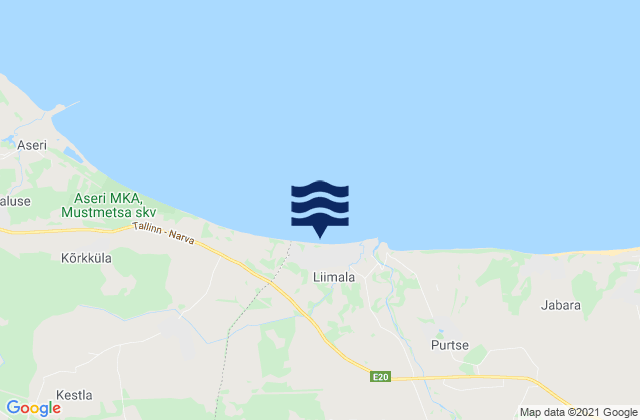 Carte des horaires des marées pour Kiviõli, Estonia
