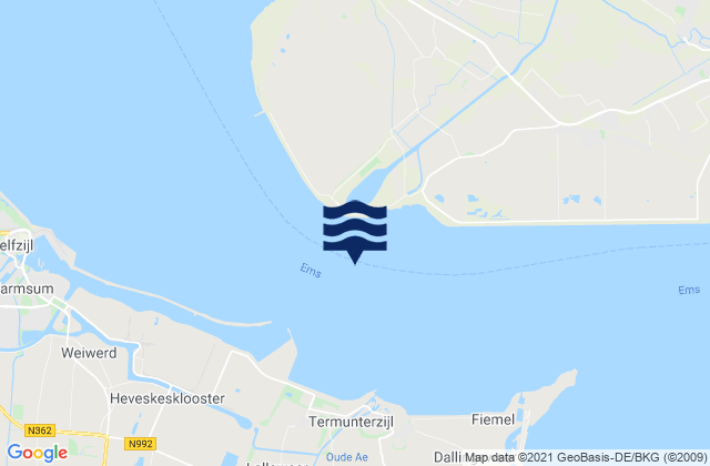 Carte des horaires des marées pour Knock, Netherlands