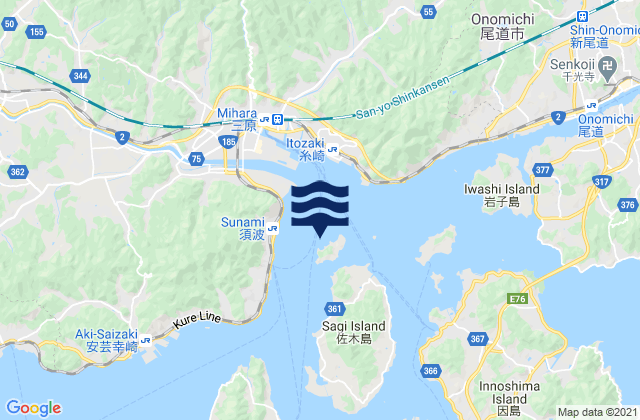 Carte des horaires des marées pour Ko-Sagi Sima, Japan