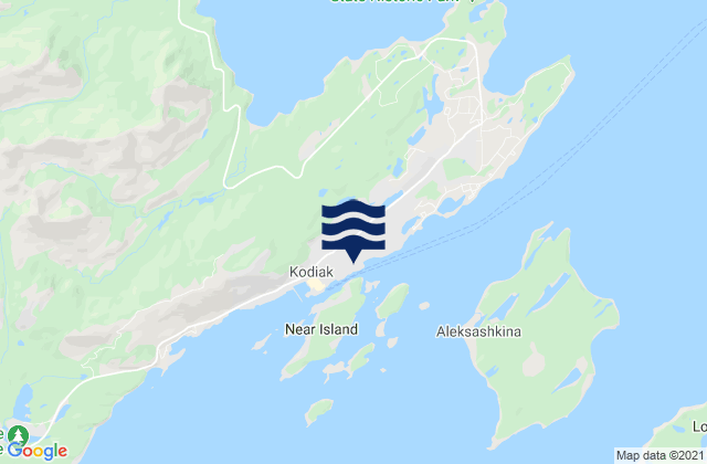 Carte des horaires des marées pour Kodiak Harbor Narrows, United States
