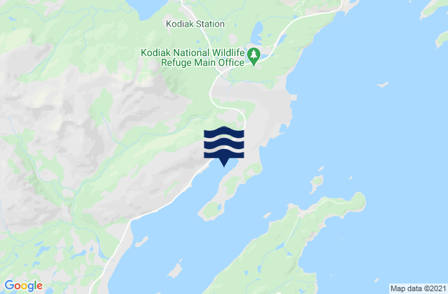 Carte des horaires des marées pour Kodiak Island, United States