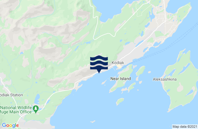 Carte des horaires des marées pour Kodiak Port Of Kodiak, United States